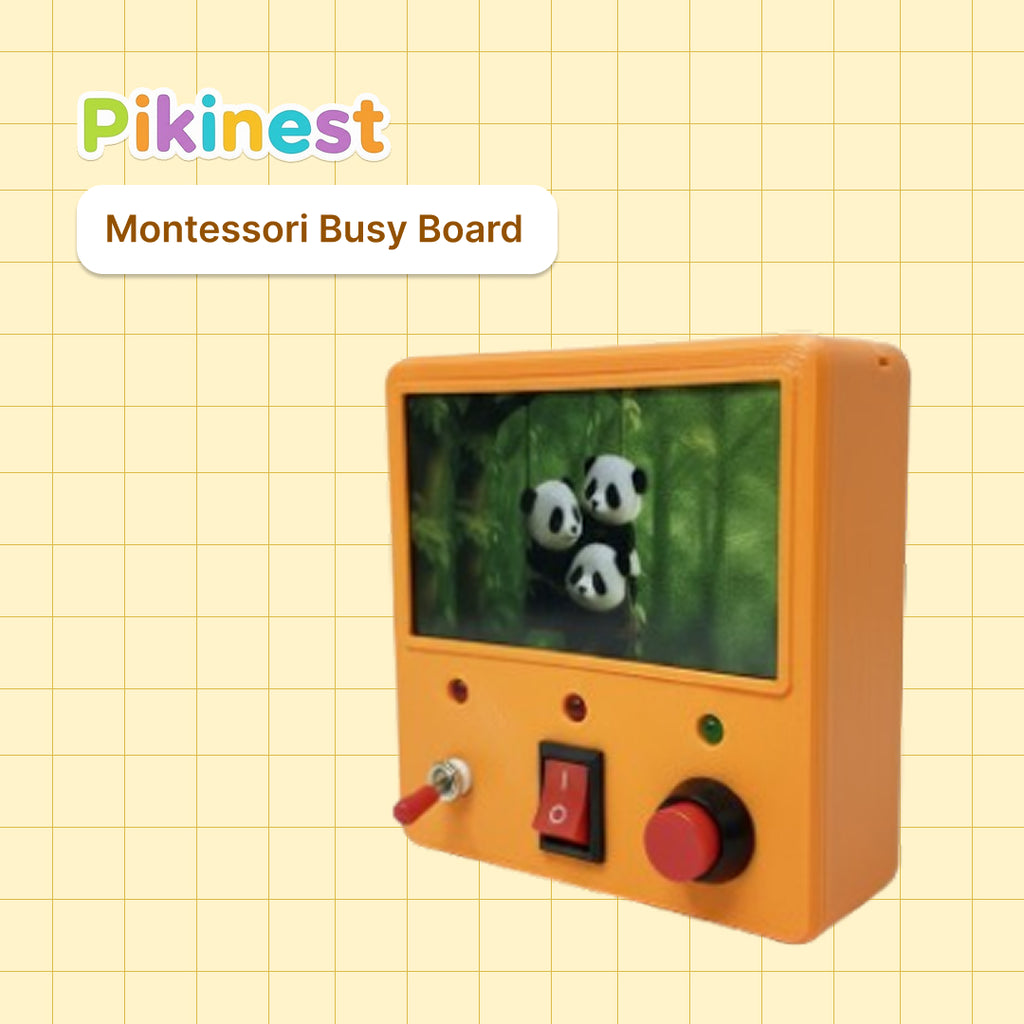 Orange Montessori Switch Board Toy | Pikinest LED Busy Board