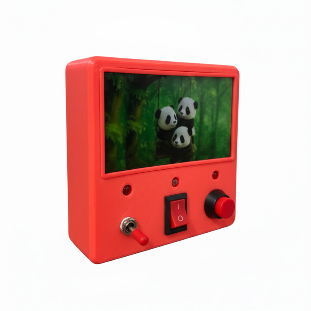 Red Montessori Busy Board with LED Lights | Pikinest Switch Toy