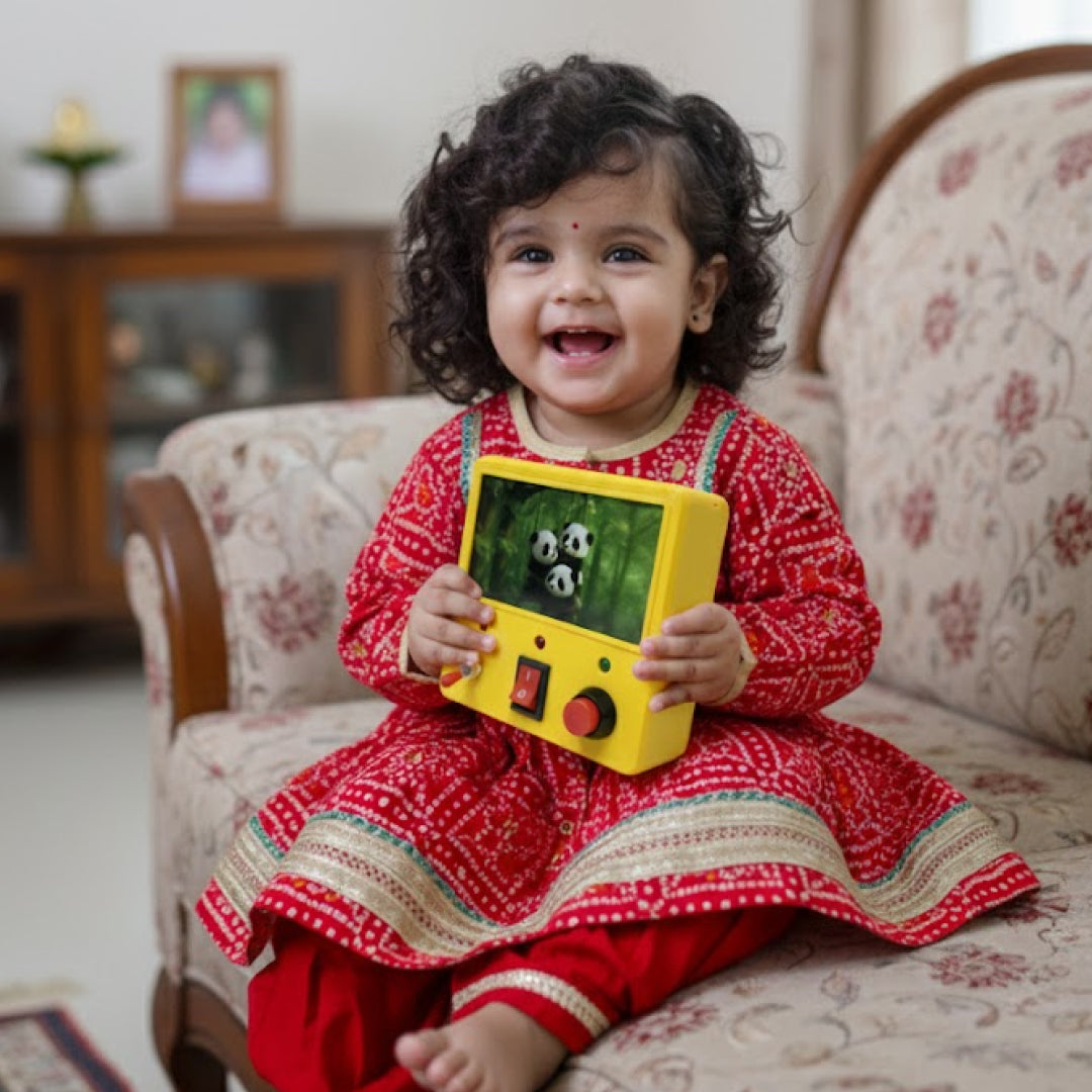 Yellow LED Montessori Busy Board | Pikinest Sensory Switch Toy