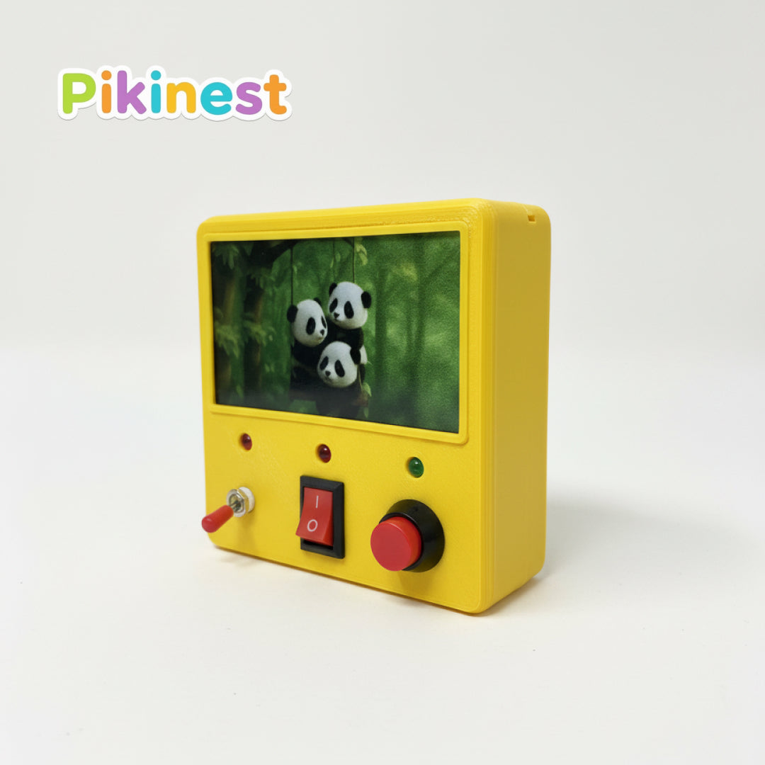 Yellow LED Montessori Busy Board | Pikinest Sensory Switch Toy